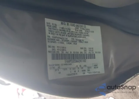 2006 Ford Taurus Se из США, поврежденный, VIN 1FAHP53236A241102